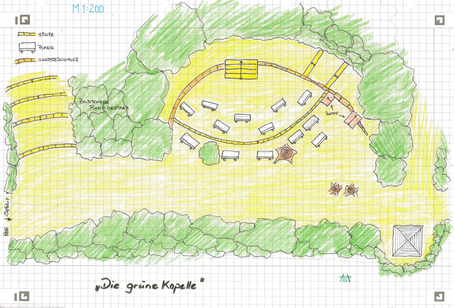 Das ist ein Entwurf für die Grüne Kapelle aus dem Jahr 2024.